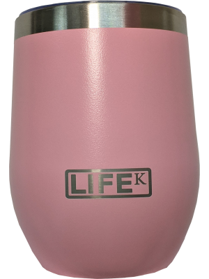 Copo LIFEK térmico EM AÇO INOX, na cor Rosa, 354ML, com tampa