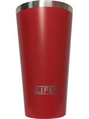 Copo LIFEK térmico EM AÇO INOX, na cor Vermelho, 473ML, sem tampa