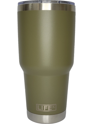 Copo LIFEK térmico em aço inox, na cor Verde Militar, 888ml, com tampa