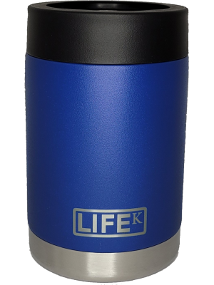 Porta Lata LIFEK Azul 355ml térmico em aço Inox com paredes a vácuo