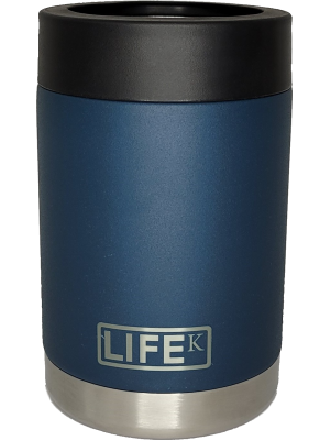 Porta Lata LIFEK Azul Naval 355ml térmico em aço Inox com paredes a vácuo